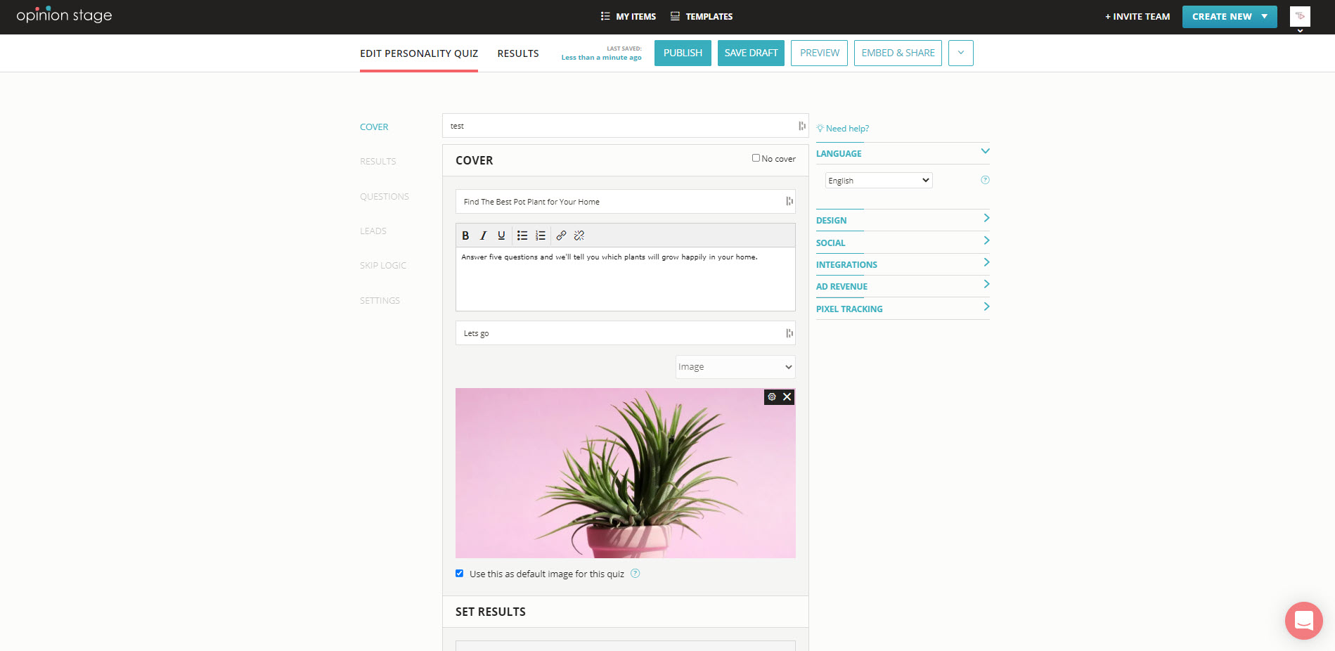 create a quiz screenshot