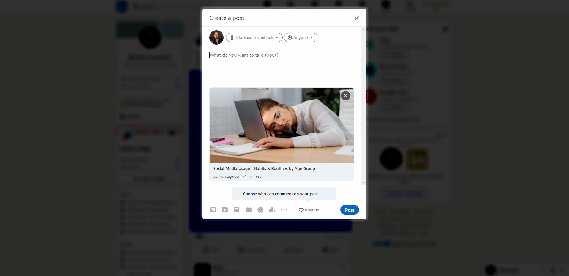 post survey on linkedin