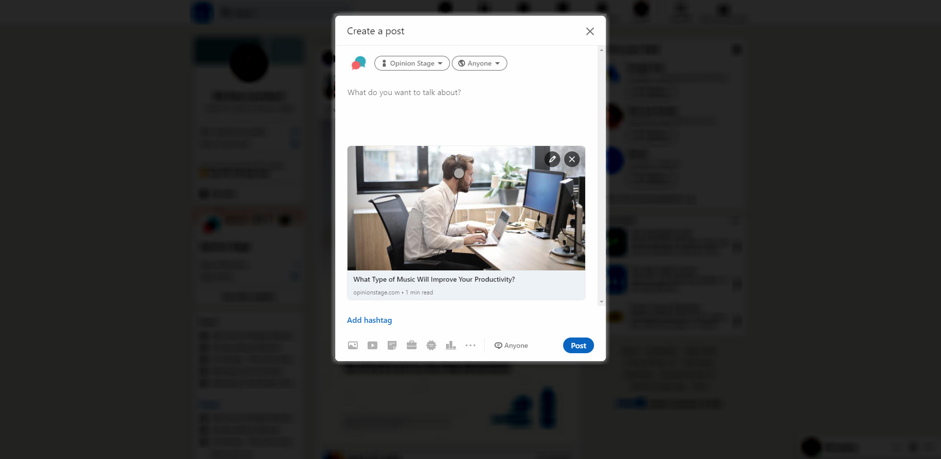 share quiz on linkedin