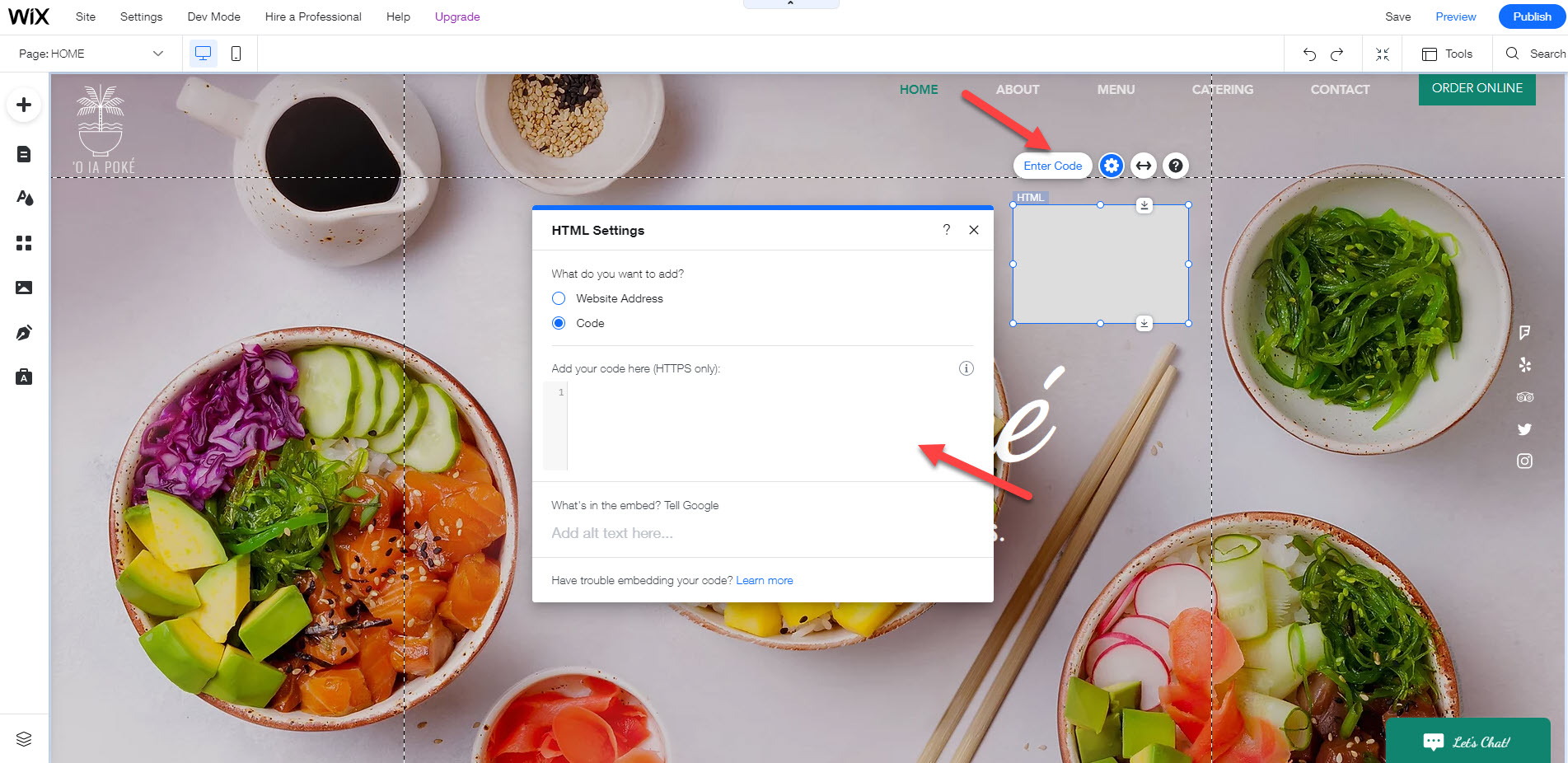 add code to wix