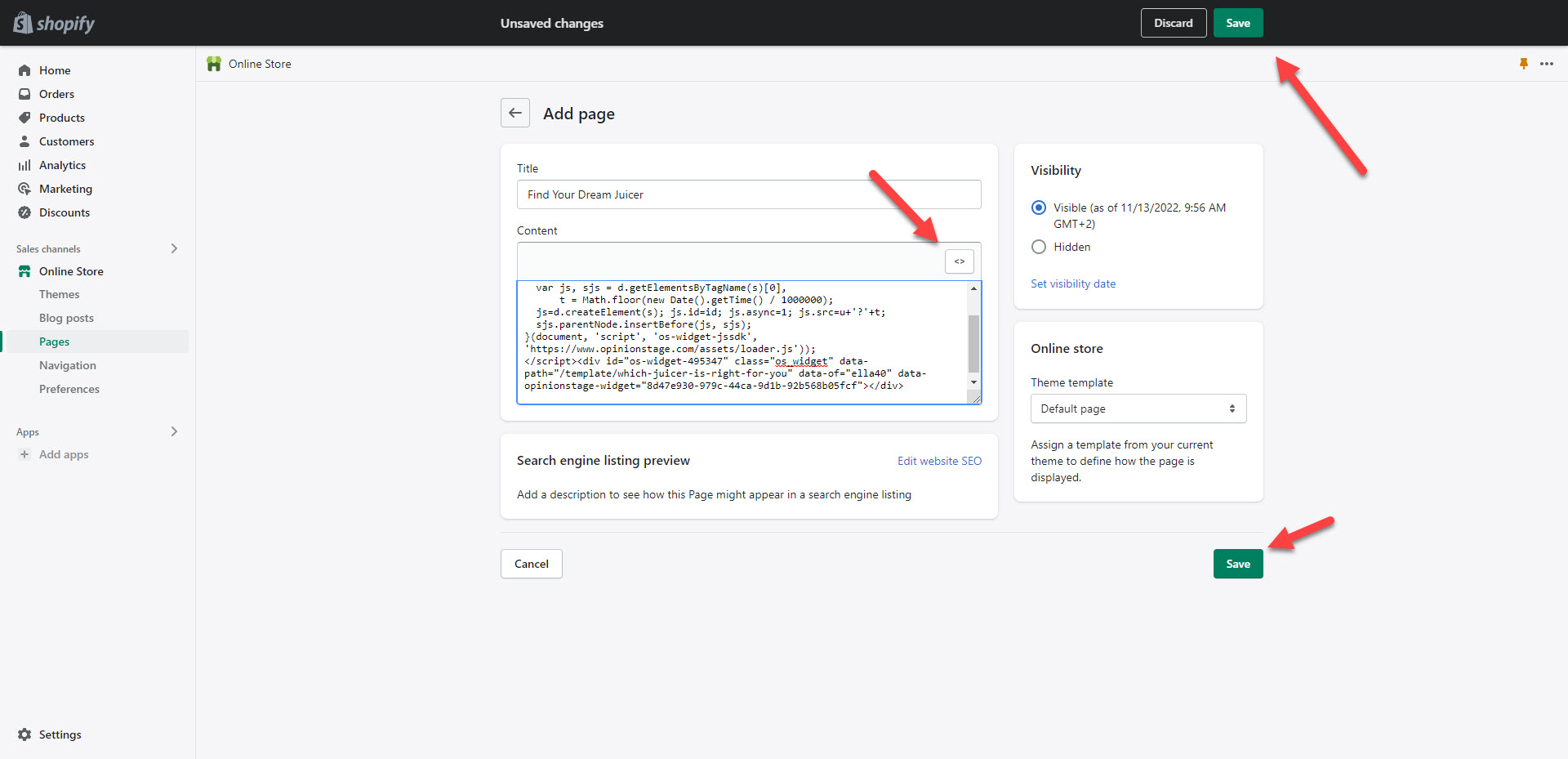 add embed code