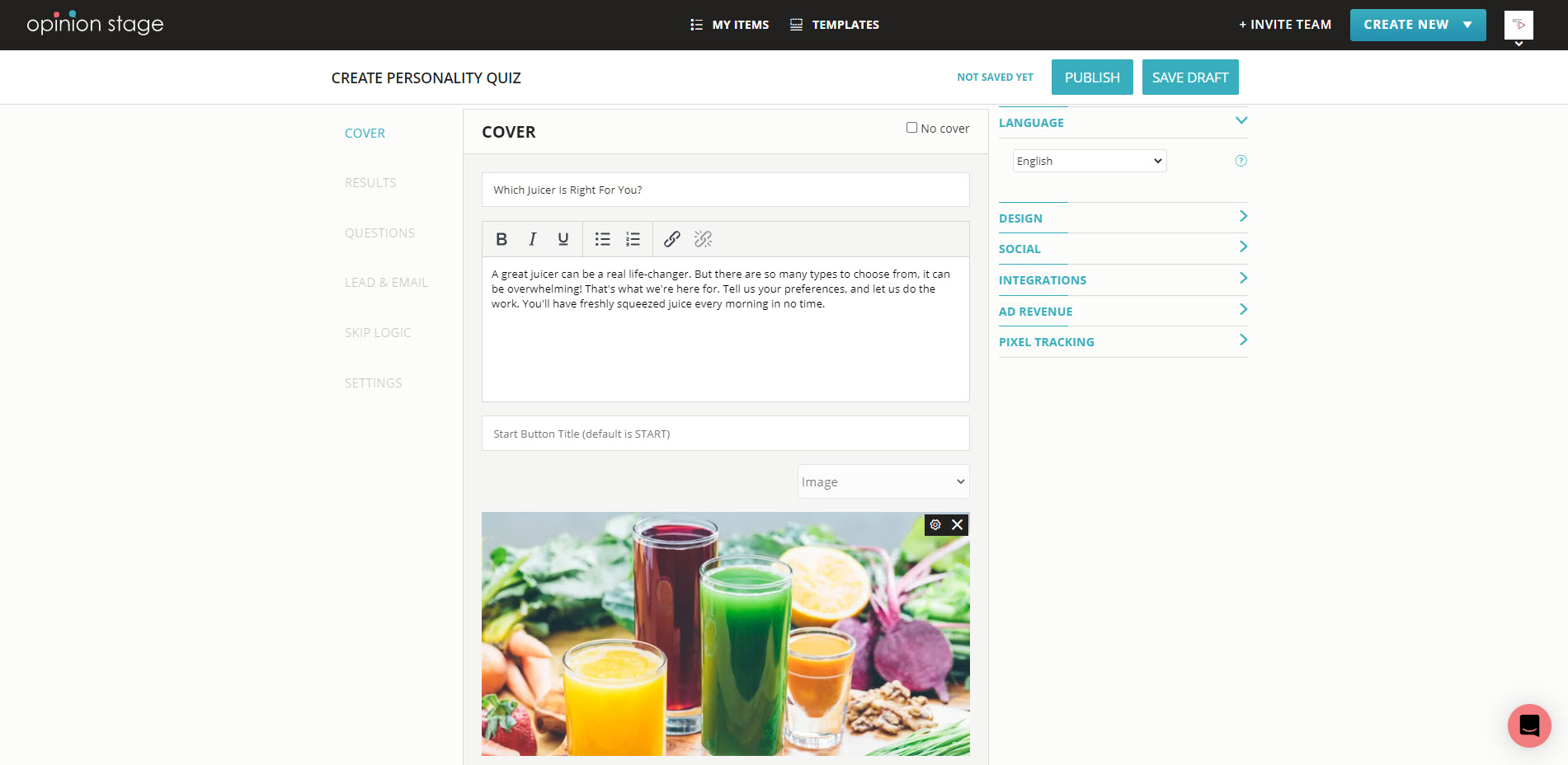 create a quiz