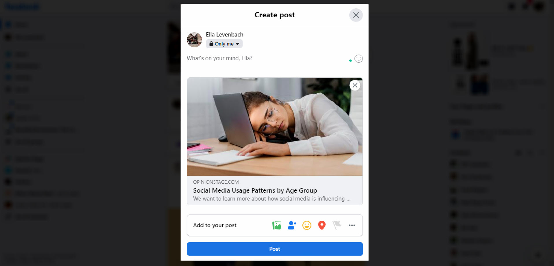 share survey on facebook