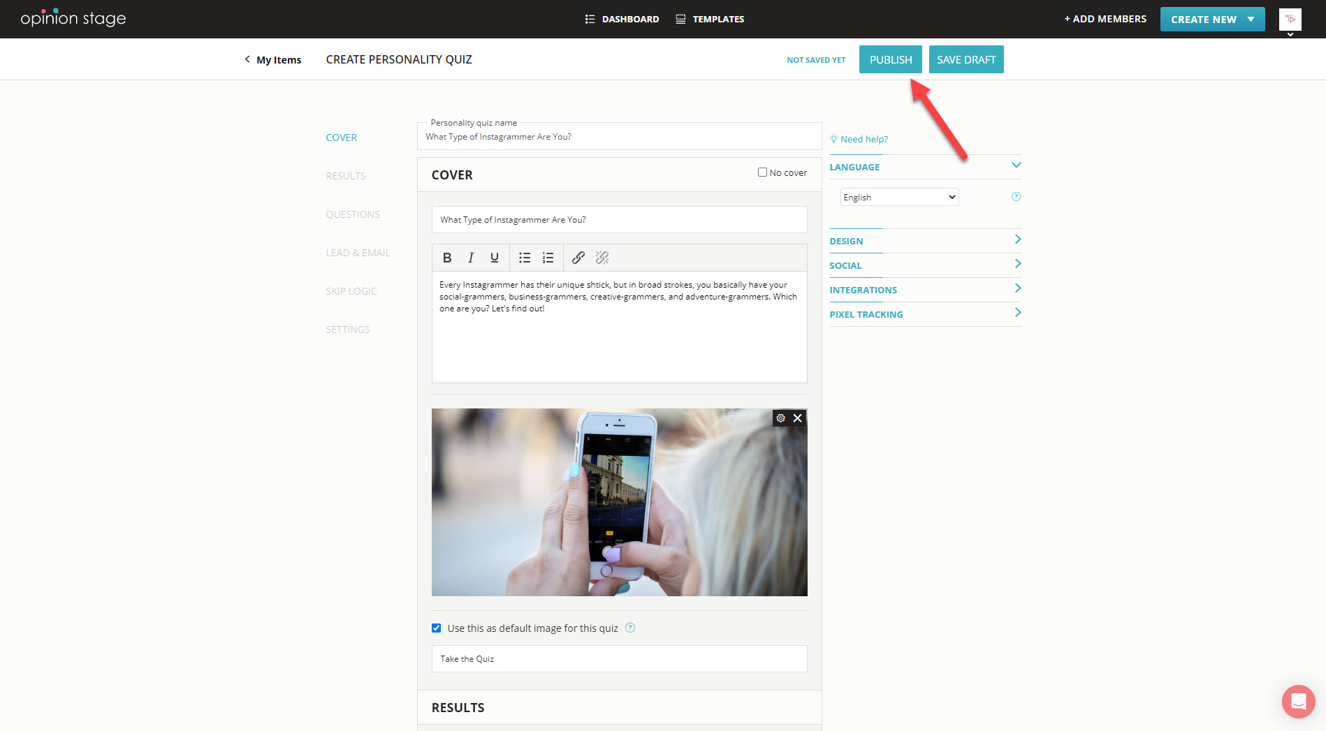 create an Instagram quiz