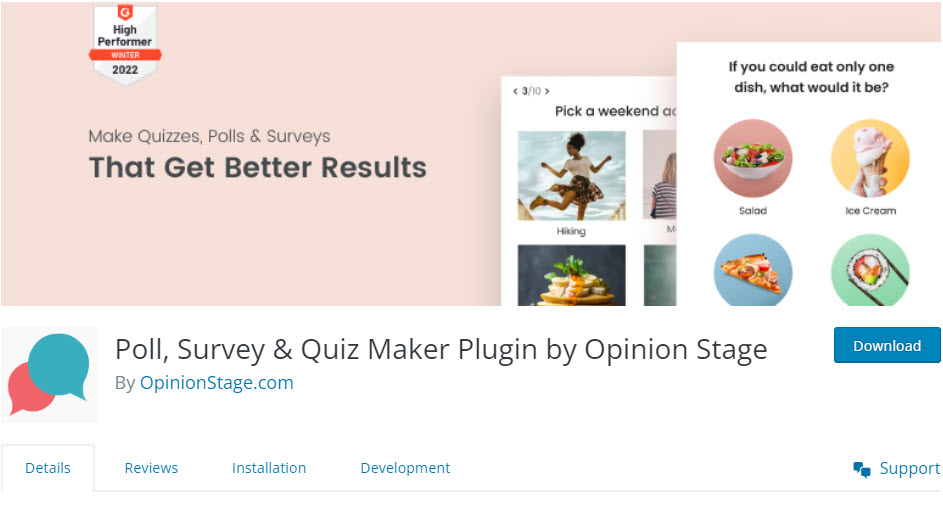 opinion stage form wordpress plugin